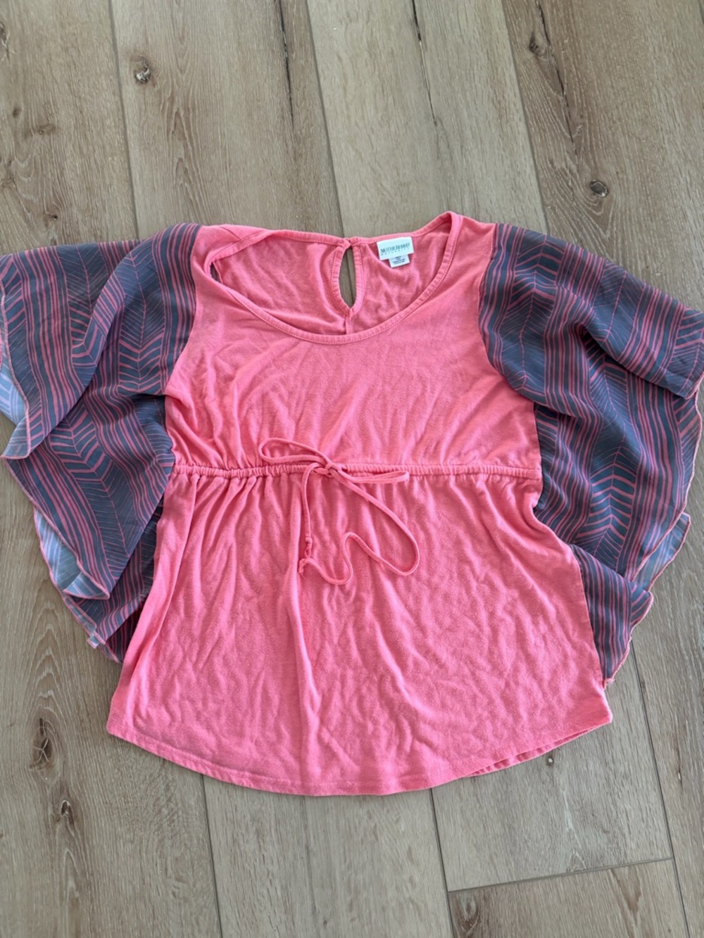 Motherhood Coral Pink Maternity Tank with Shoulder Tie